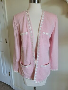 St. John Pink Blazer. Cardigan. Made In USA